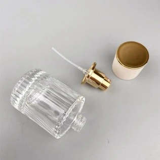 33ml Vertical Striped Screw Port Cylindrical Perfume Bottle