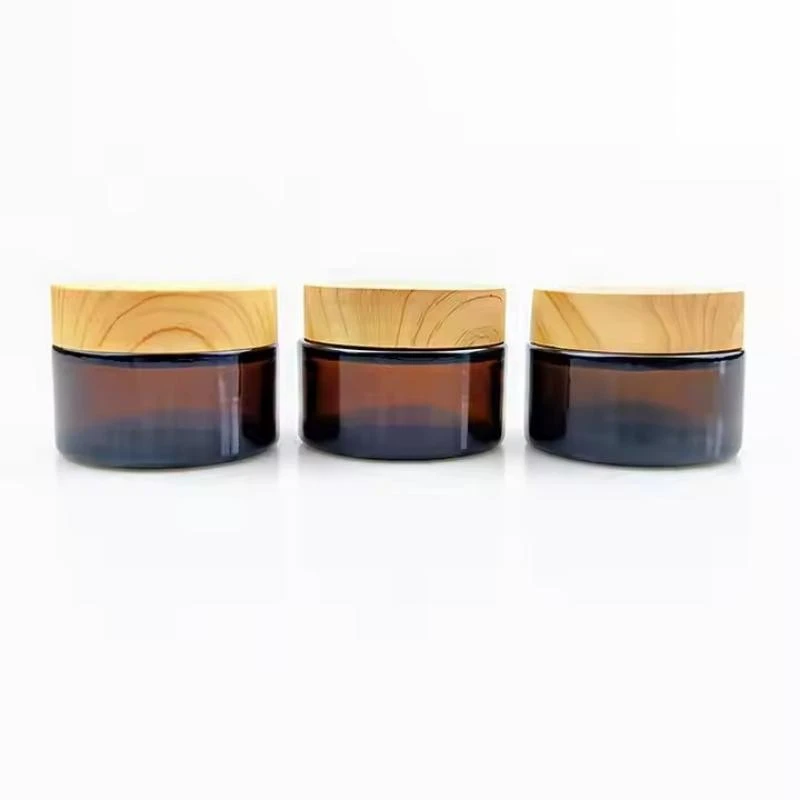 60 G Amber Cosmetic Glass Skincare Cream Bottle