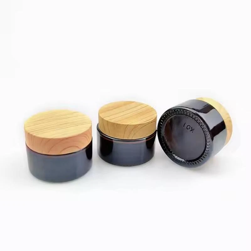 60 G Amber Cosmetic Glass Skincare Cream Bottle