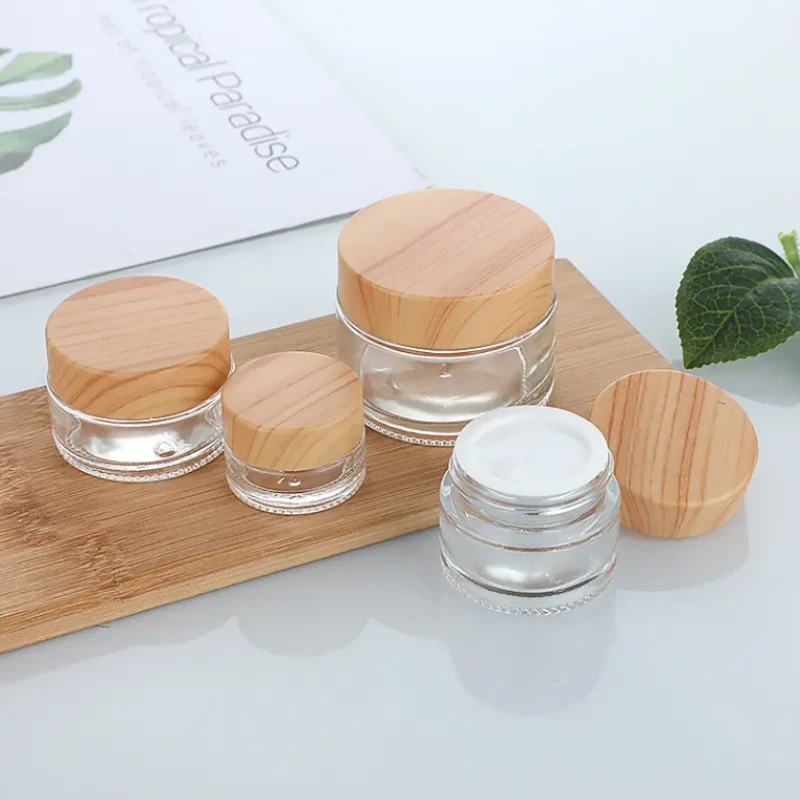 Clear Glass Cosmetic Jars Skincare Cream Jars