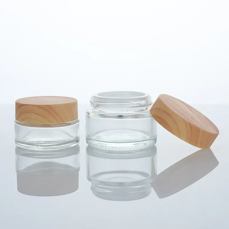 Clear Glass Cosmetic Jars Skincare Cream Jars
